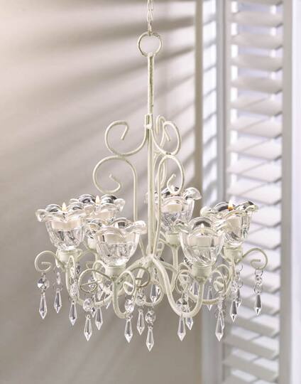 13'' Crystal Blooms Candle Chandelier